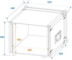 ROADINGER Effect Rack CO DD, 10U, profondeur de 38cm, noir