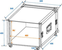 Rack Amplificateur 8 Unit avec Roues (45cm)
