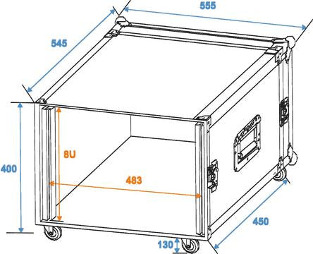 Rack Amplificateur 8 Unit avec Roues (45cm)