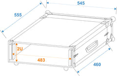 Rack d’amplificateur ROADINGER PR-1, 2U, profondeur de 47cm