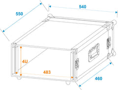 ROADINGER Rack d’amplificateur PR-2, 4U, profondeur 47cm