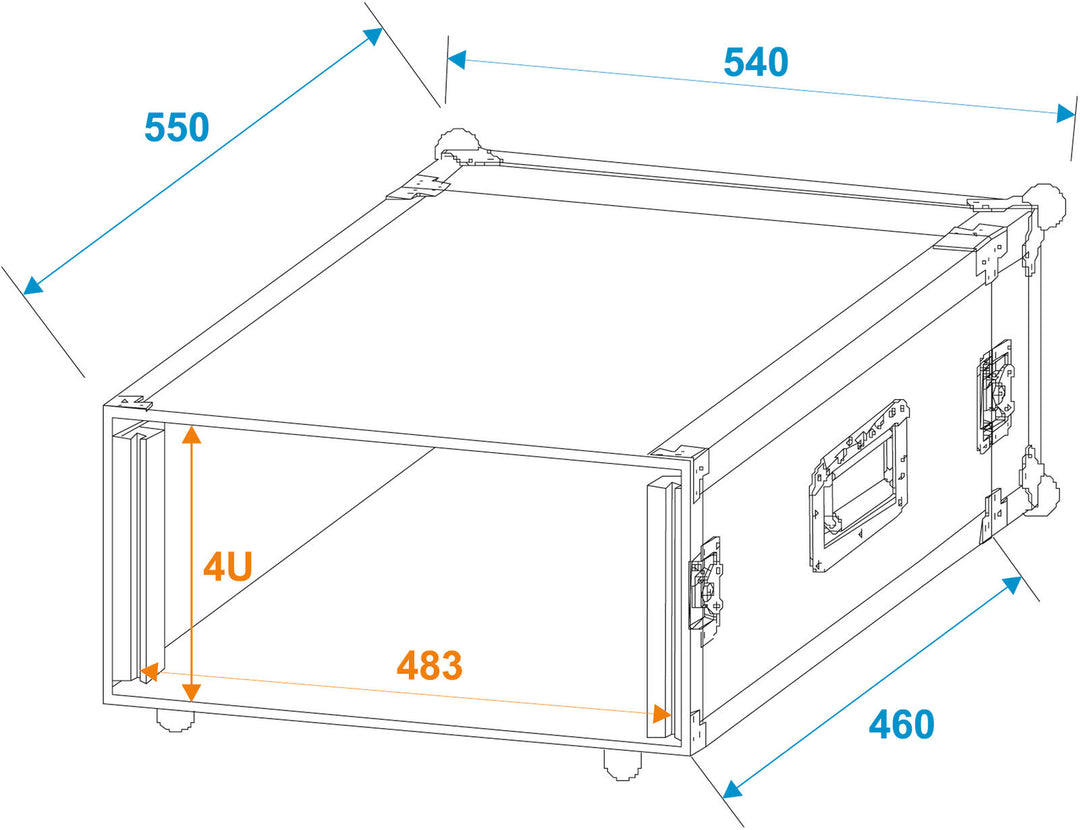 ROADINGER Rack d’amplificateur PR-2, 4U, profondeur 47cm