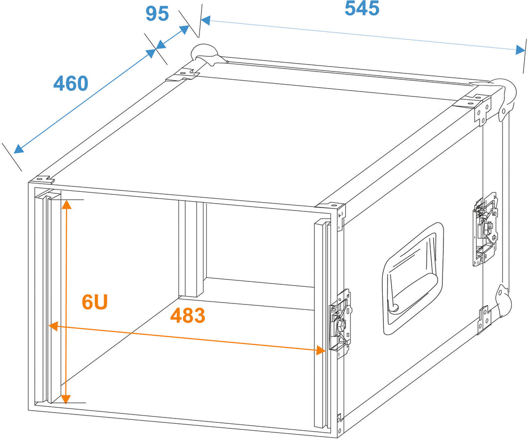 ROADINGER Rack d’amplificateur PR-2, 6U, 47cm de profondeur