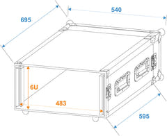 ROADINGER Amplifier Rack PR-2ST, 6U, 57cm de profondeur