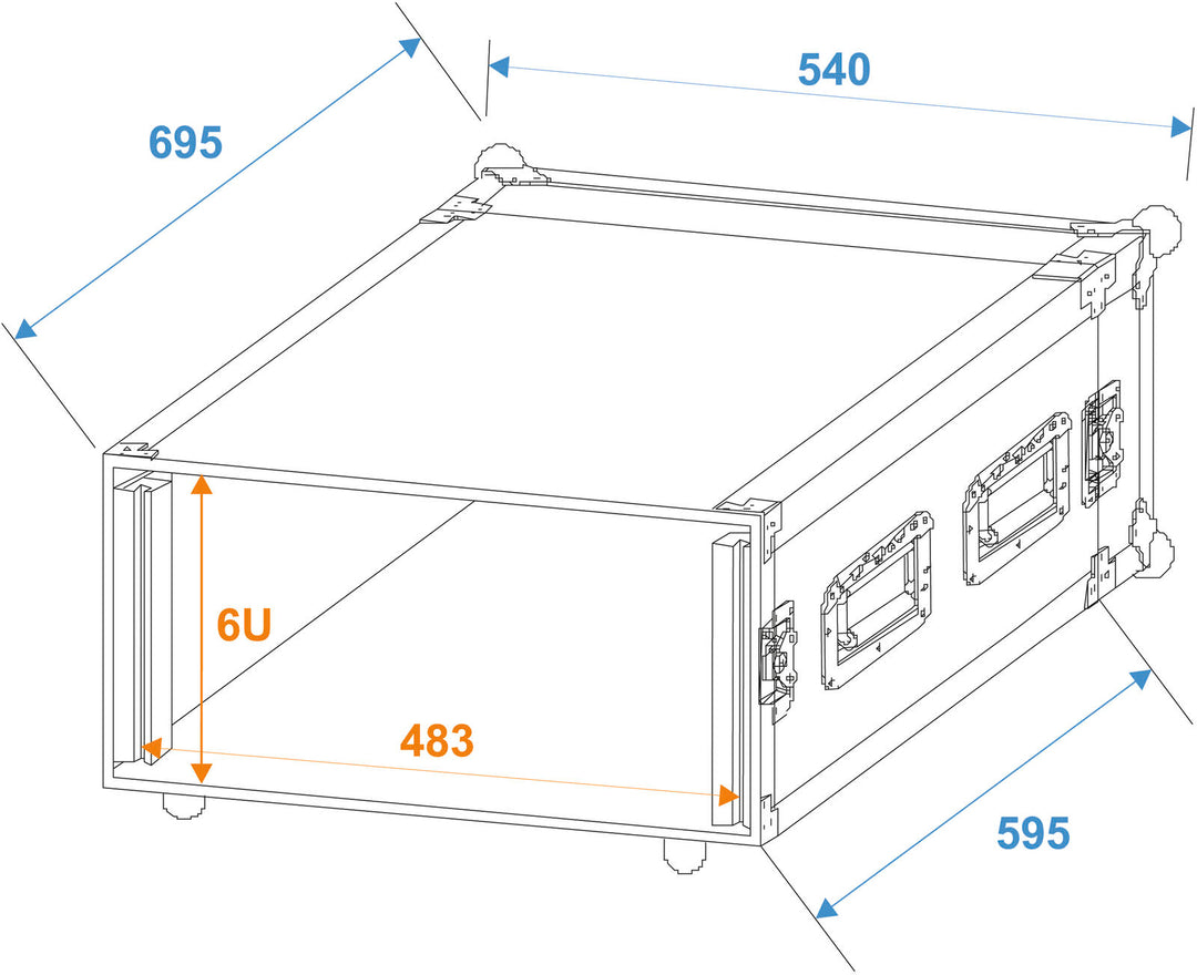 ROADINGER Amplifier Rack PR-2ST, 6U, 57cm de profondeur