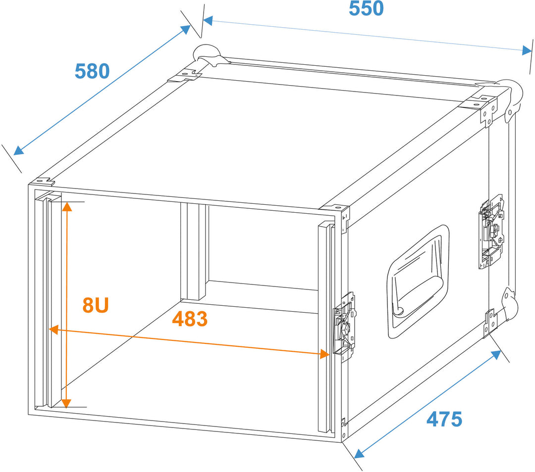ROADINGER Rack d’amplificateur PR-2, 8U, 47cm de profondeur