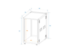 ROADINGER Rack d’amplificateur PR-2ST, 18U, 57cm avec roulettes