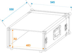 ROADINGER Rack d’amplificateur PR-1, 3U, profondeur de 47cm