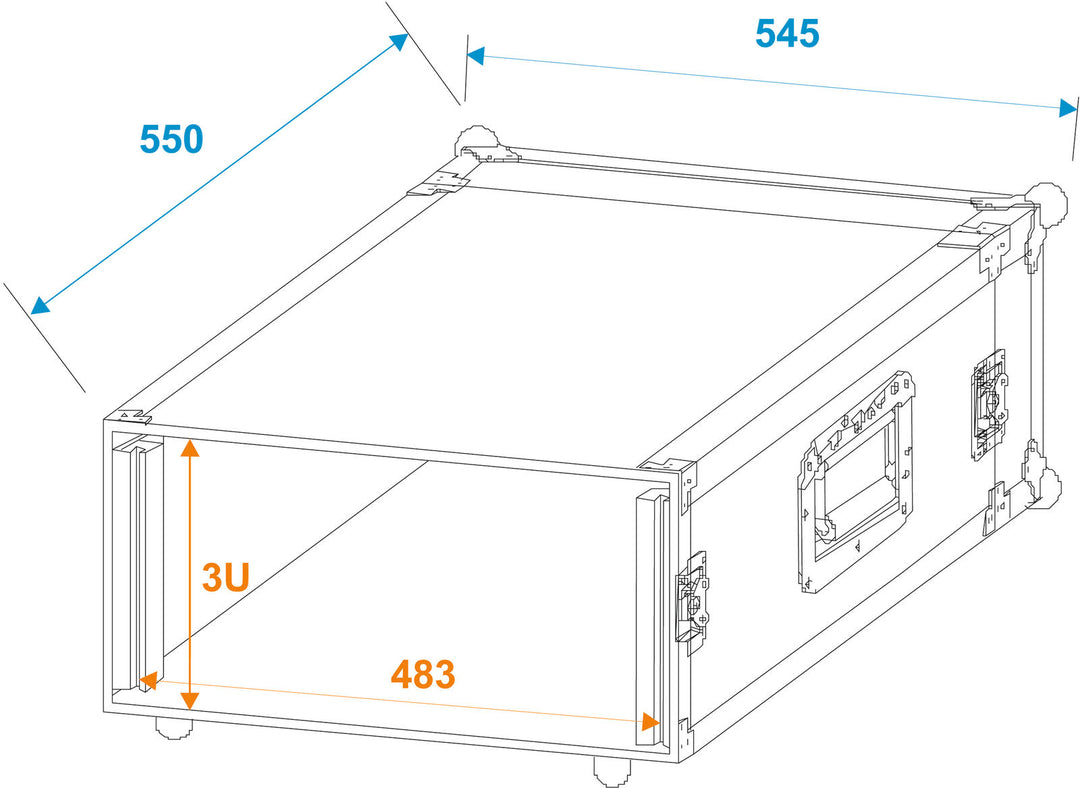 ROADINGER Rack d’amplificateur PR-1, 3U, profondeur de 47cm