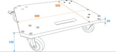 Planche à roulettes MDF 4x Roues (2 avec frein)