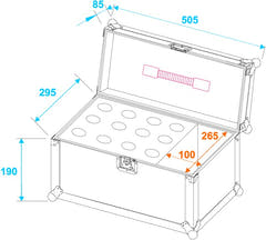 Flightcase pour Microphones Road 12 (Noir)