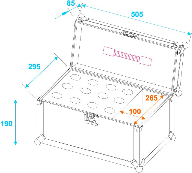 Flightcase pour Microphones Road 12 (Noir)