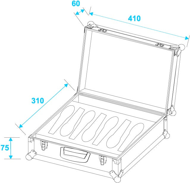 Flightcase pour Microphones Road 7 (Noir)