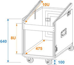 ROADINGER Special Combo Case Pro, 8U avec roues