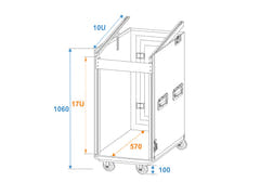 Roadinger Combo Case Pro 17U avec Roulettes