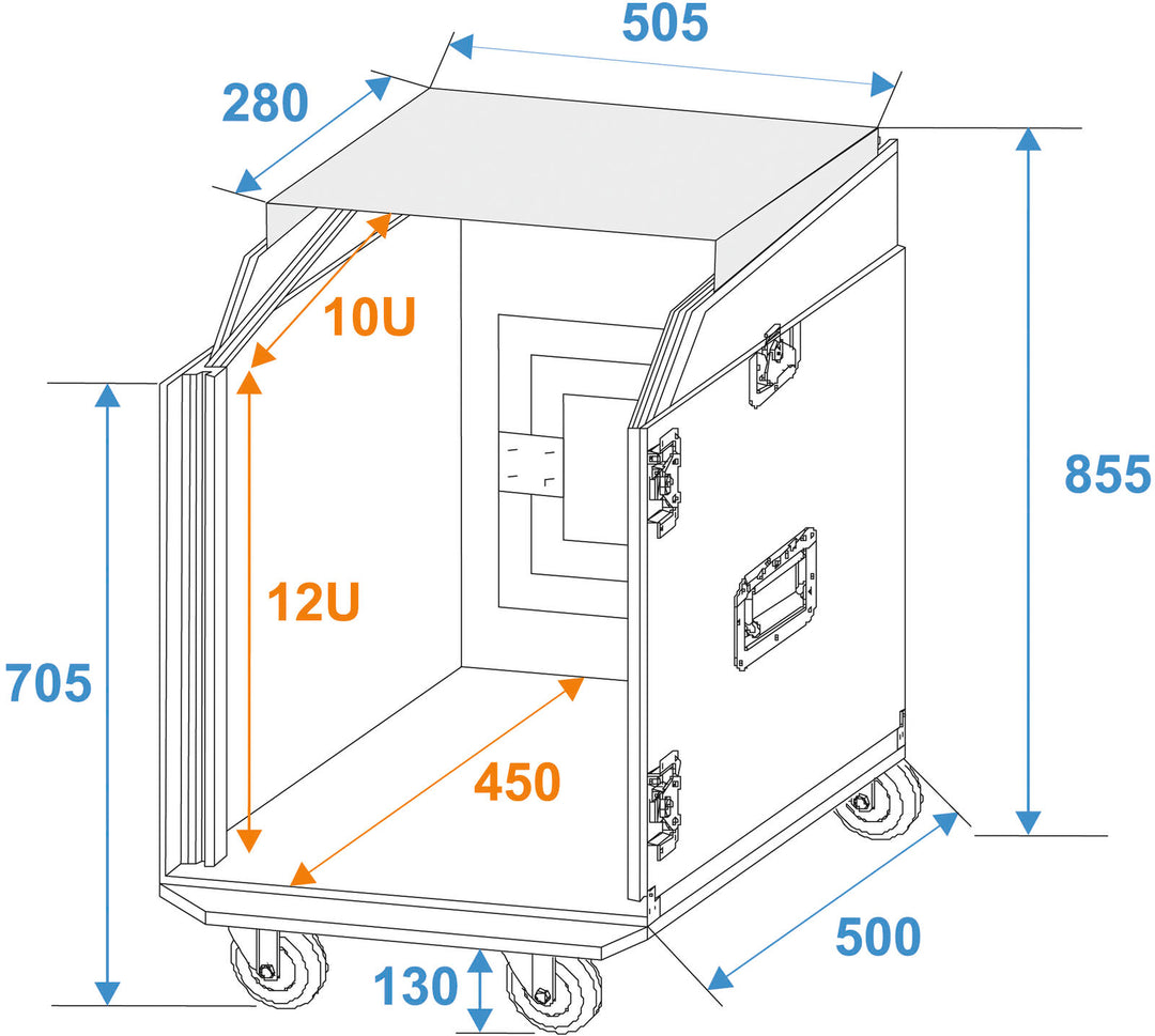ROADINGER Étui combo spécial LS5, bureau pour ordinateur portable, 12U