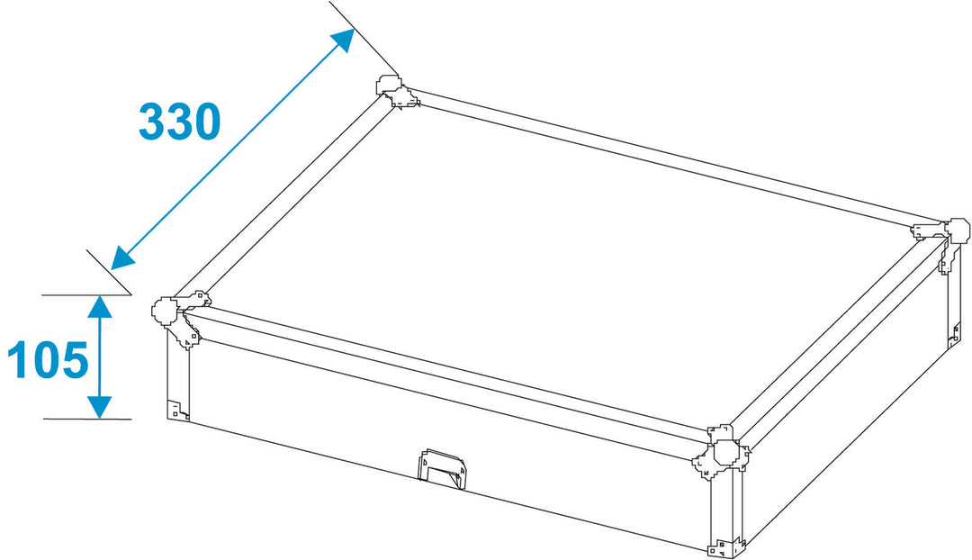 Flight-case de table de mixage ROADINGER Road MCR-10 incliné, bk