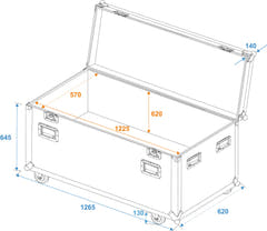 ROADINGER Universal Tour case 120cm avec roues Pro