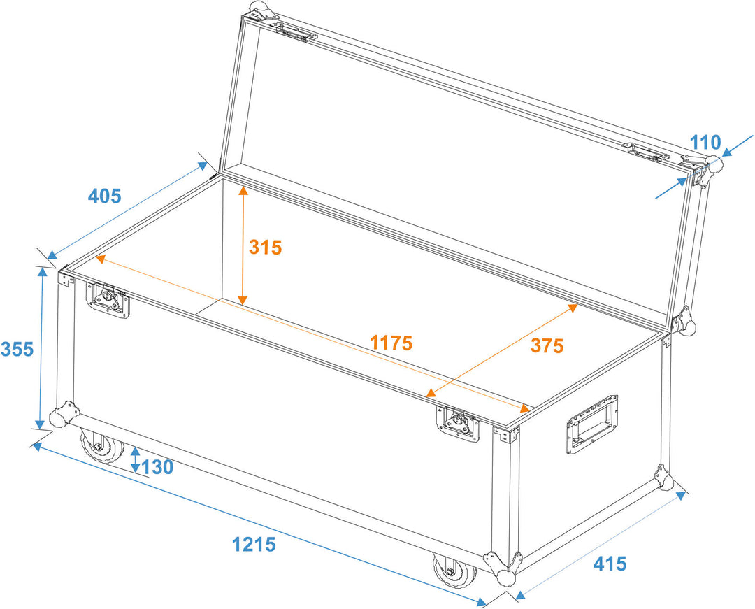 ROADINGER Mallette de transport universelle 120x40cm avec roulettes