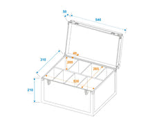 Roadinger Flightcase avec mousse de séparation (53,8 x 29 x 28cm)