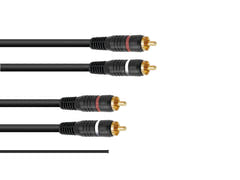 OMNITRONIC Câble RCA 2x2 avec masse 1.5m