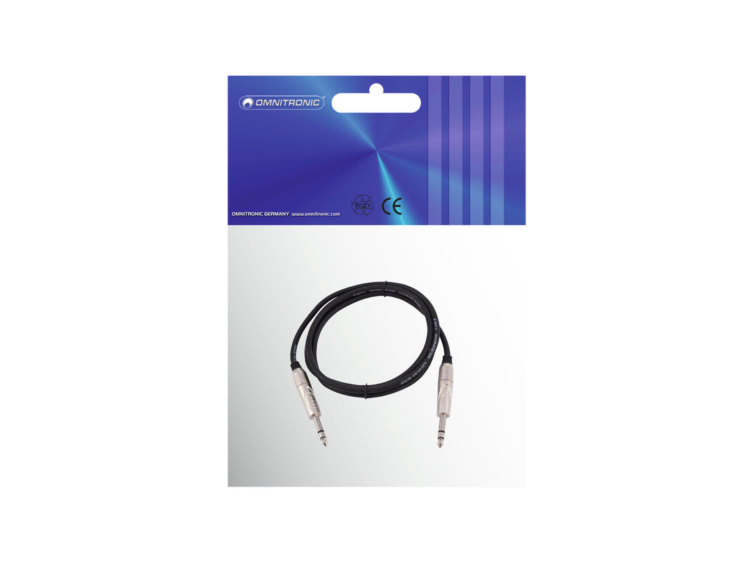 OMNITRONIC Câble Jack stéréo 6.3 1m bk ROAD