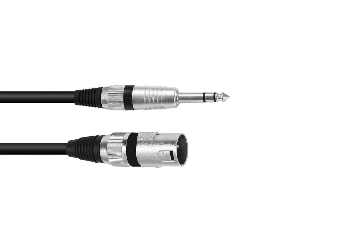 Câble adaptateur OMNITRONIC XLR(M)/Jack stéréo 0.2m bk