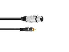 OMNITRONIC Câble adaptateur RCA/XLR(F) 2m bk