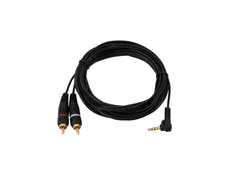 OMNITRONIC Câble adaptateur Jack 3.5 90°/2xRCA 1.5m bk