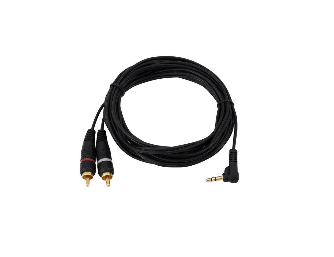 OMNITRONIC Câble adaptateur Jack 3.5 90°/2xRCA 1.5m bk