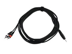 OMNITRONIC Câble adaptateur Jack 3.5/2xRCA 6m bk