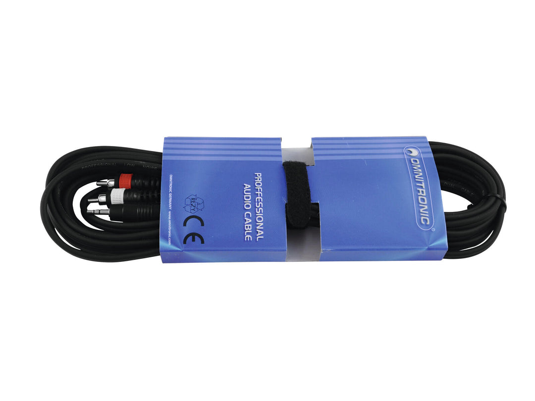 OMNITRONIC Câble adaptateur Jack 3.5/2xRCA 6m bk