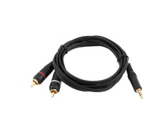 OMNITRONIC Câble adaptateur Jack 3.5/2xRCA 3m bk