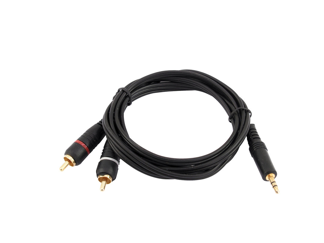 OMNITRONIC Câble adaptateur Jack 3.5/2xRCA 3m bk
