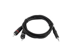 OMNITRONIC câble adaptateur Jack 3.5/2xRCA 1.5m bk