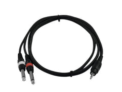 OMNITRONIC Câble adaptateur Jack 3.5/2xJack 1.5m bk