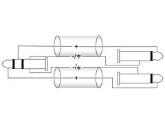 OMNITRONIC câble adaptateur Jack 3.5/2xJack 6m bk