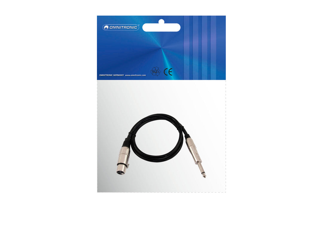 OMNITRONIC Câble adaptateur XLR(F)/Jack mono 0.9m bk