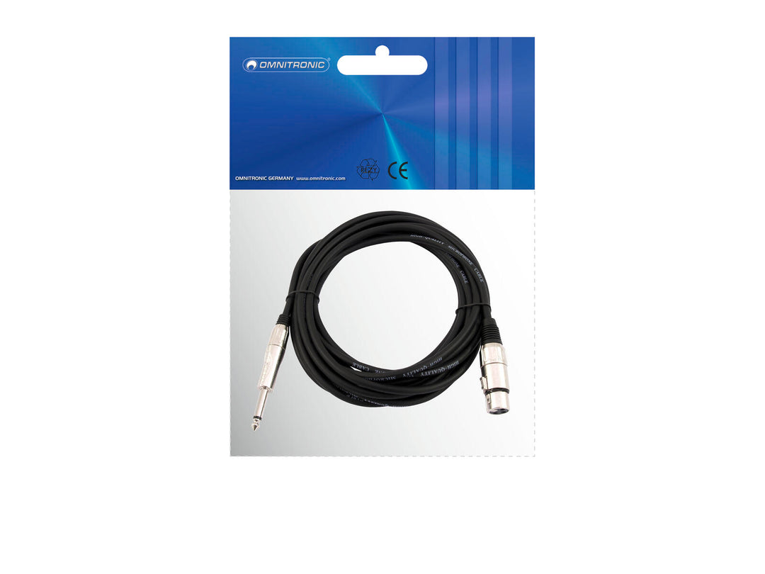 OMNITRONIC Câble adaptateur XLR(F)/Jack mono 2m bk