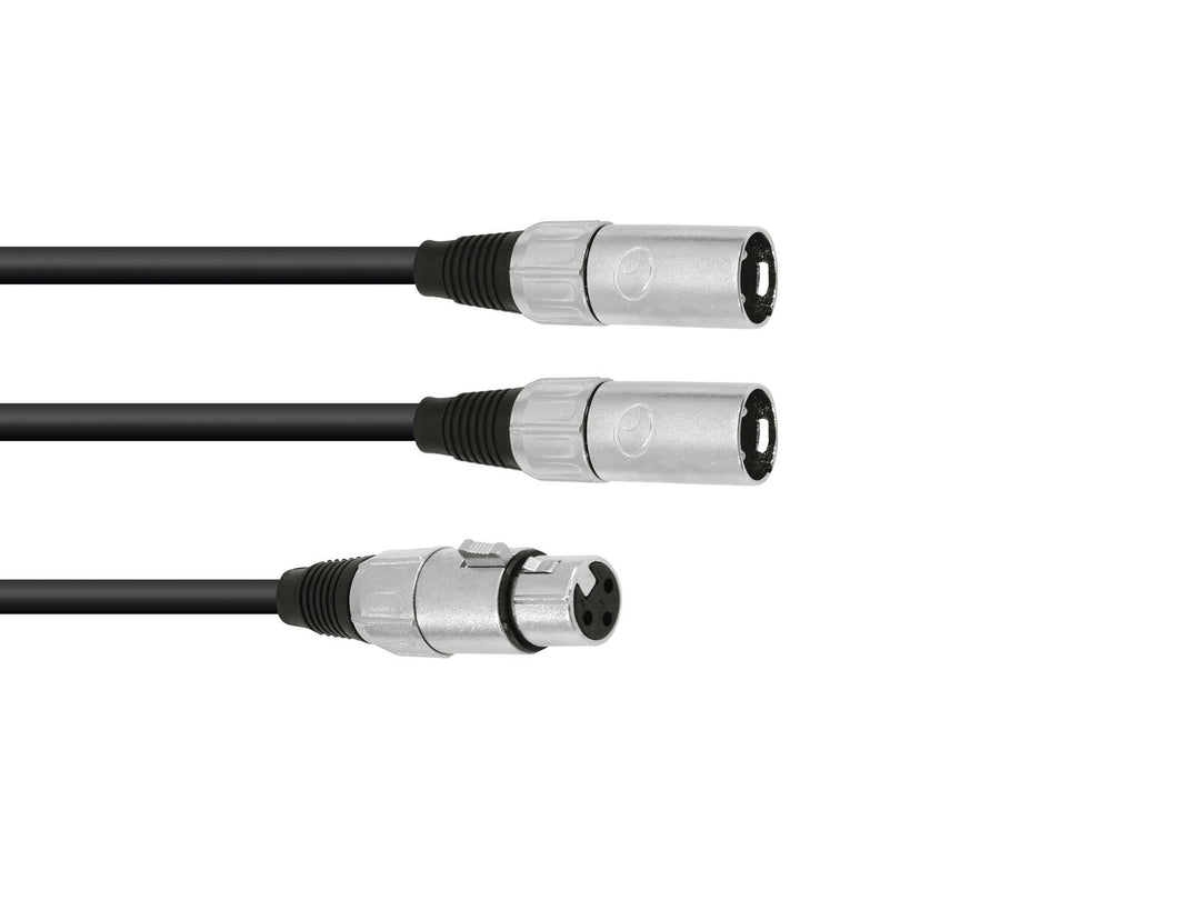 OMNITRONIC câble adaptateur XLR(F)/2xXLR(M) 1m bk