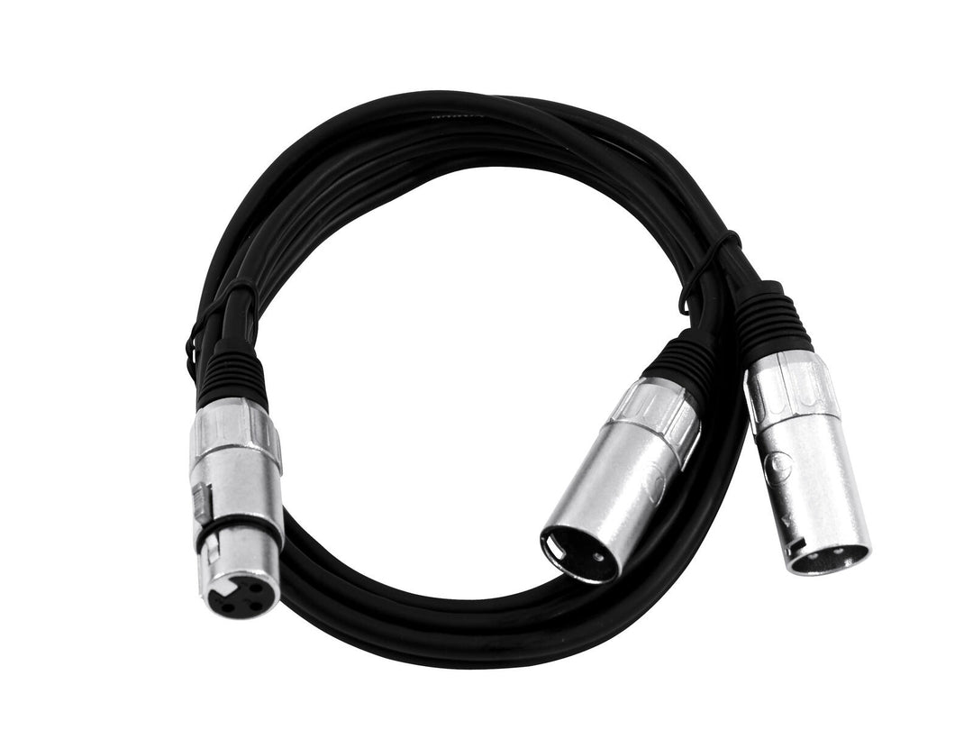 OMNITRONIC câble adaptateur XLR(F)/2xXLR(M) 1m bk