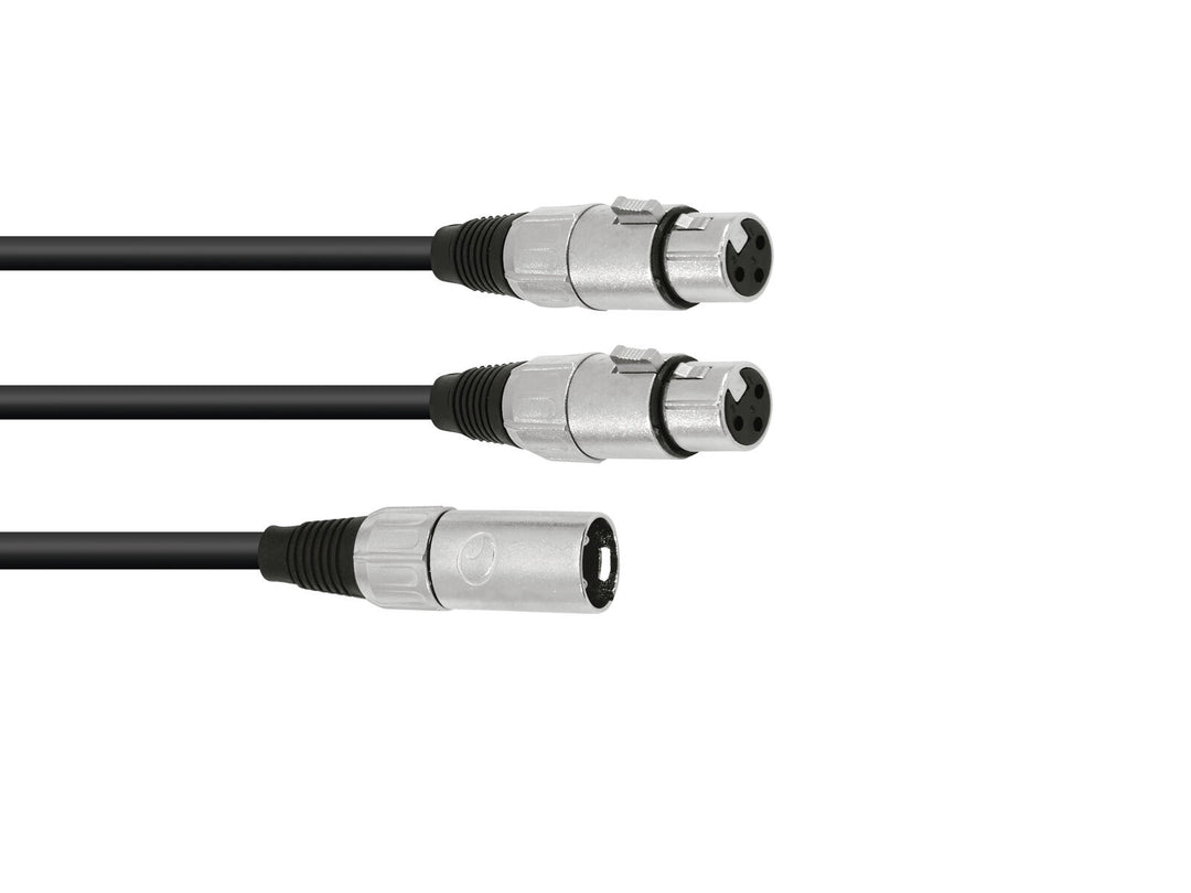 OMNITRONIC Câble adaptateur XLR(M)/2xXLR(F) 0.5m bk