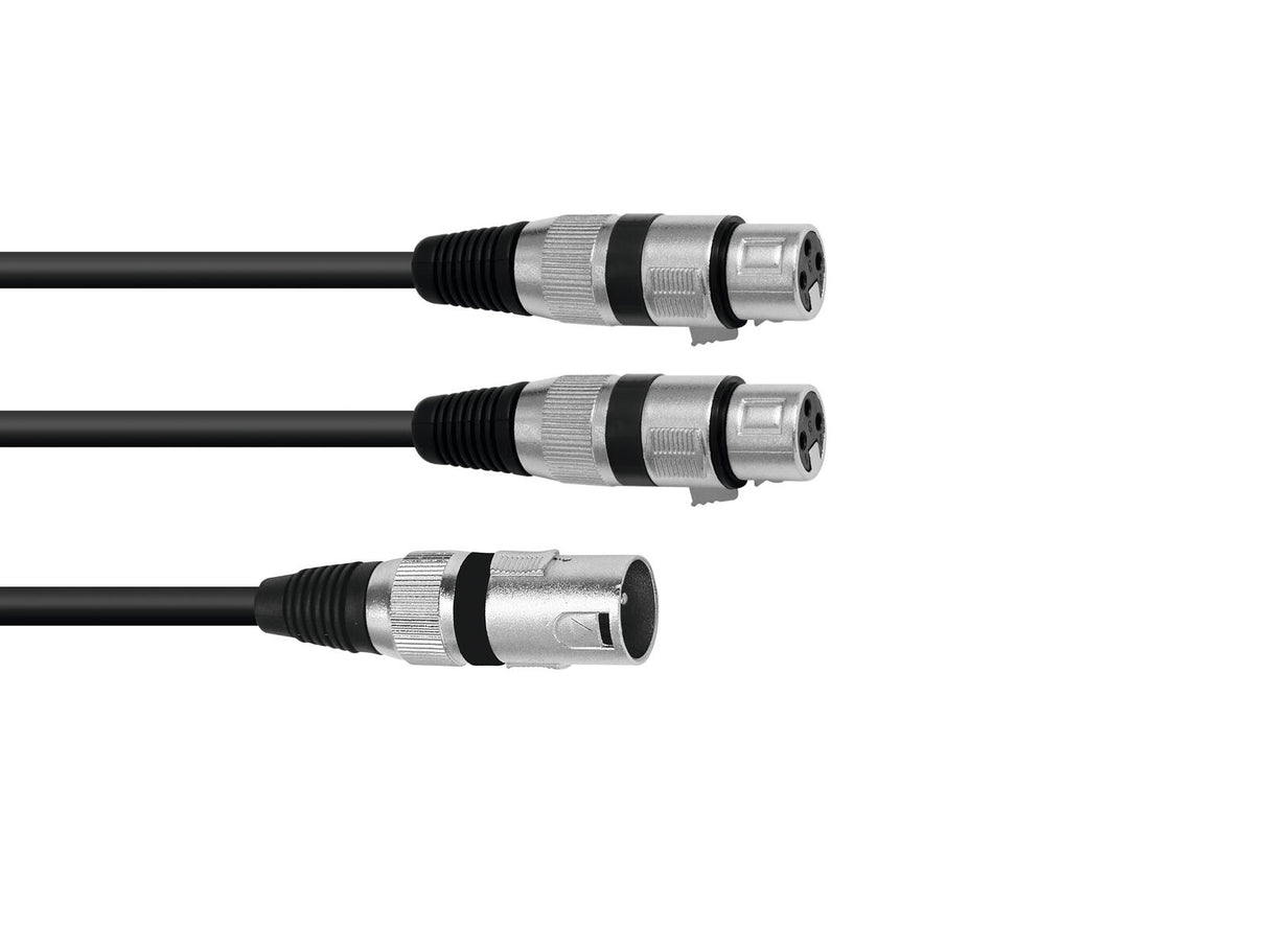 OMNITRONIC Adapter Cable XLR(M)/2xXLR(F) 1.5m bk