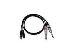 Câble adaptateur OMNITRONIC 2xJack/2xRCA 1m bk