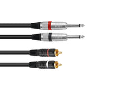 OMNITRONIC câble adaptateur 2xJack/2xRCA 1.5m bk
