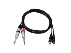 OMNITRONIC câble adaptateur 2xJack/2xRCA 1.5m bk