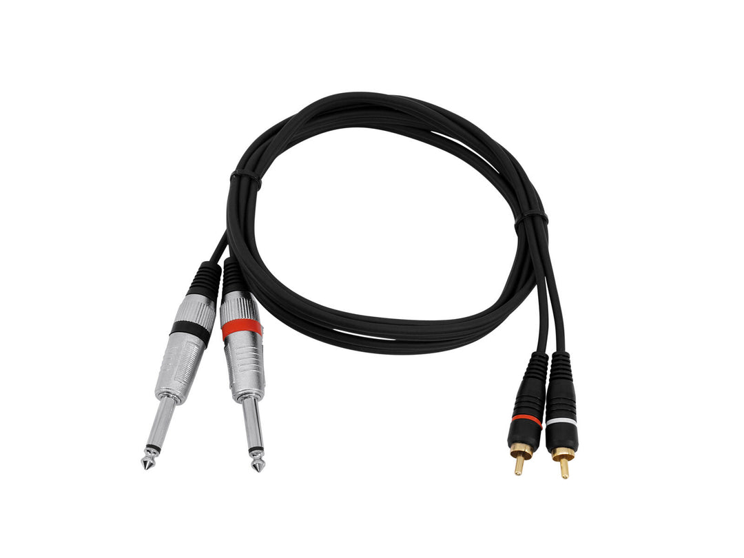 OMNITRONIC câble adaptateur 2xJack/2xRCA 1.5m bk