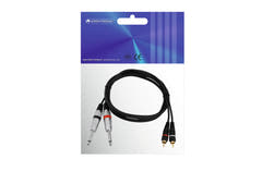 OMNITRONIC câble adaptateur 2xJack/2xRCA 1.5m bk