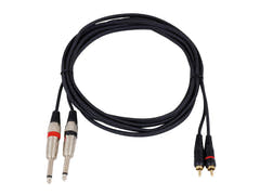 OMNITRONIC Câble adaptateur 2xJack/2xRCA 3m bk
