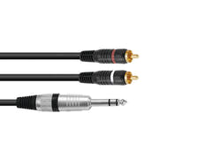 OMNITRONIC Câble adaptateur Jack stéréo/2xRCA 1.5m